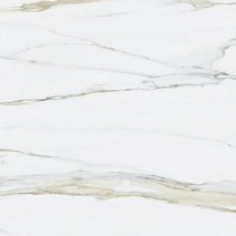 “Calacatta Gold marble slab with gold and grey veining from Nujum Al-Rukham in Saudi Arabia.”